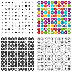 Fototapeta na wymiar 100 refurbishment icons set vector in 4 variant for any web design isolated on white
