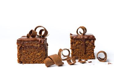 Chocolate cake isolated 