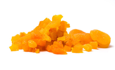 Dried apricots isolated