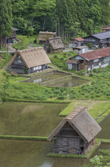 Fototapeta na wymiar Farm house in Historical village Shirakawa-go in Japan