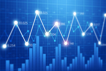 Stock market chart. Digital illustration