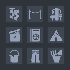 Premium set of fill icons. Such as petal, camp, plastic, sand, pants, background, play, flower, interior, pink, blossom, female, house, summer, elegant, nature, fitness, passport, document, gym, paint