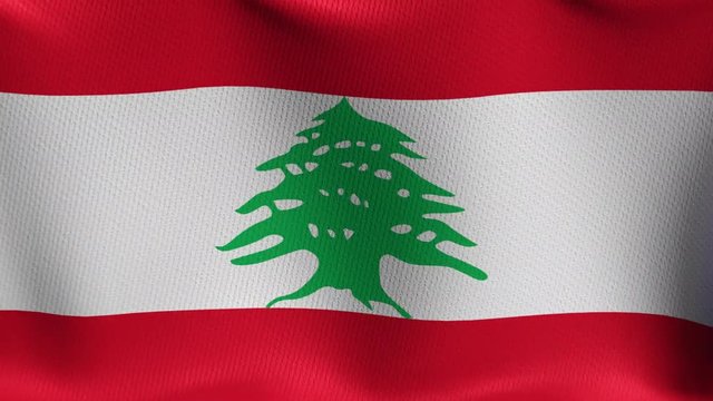 Videoanimation einer wehenden Flagge von Libanon