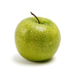 Green apple on a white background
