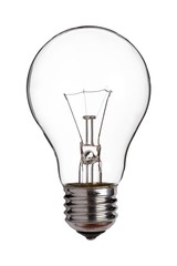 Light bulb, cut out on white.