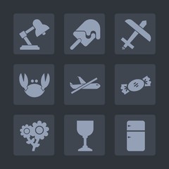 Premium set of fill icons. Such as flight, furniture, cream, seafood, summer, plane, nature, flower, spring, cone, food, fresh, airplane, white, vanilla, restaurant, glass, aircraft, sweet, ice, candy