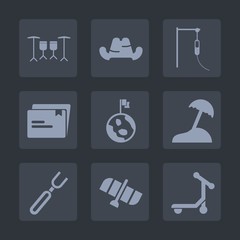 Premium set of fill icons. Such as spoon, white, cap, fashion, nature, fork, file, station, instrument, hospital, hat, medicine, health, beach, vehicle, baseball, globe, scooter, earth, sound, palm
