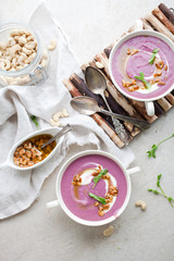 Fototapeta na wymiar Purple soup