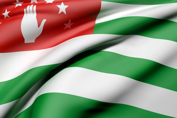 Abkhazia flag waving
