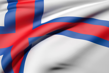 Faroe Islands flag waving