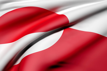 Greenland flag waving