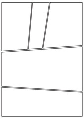 manga storyboard layout template for rapidly create the comic book style. A4 design of paper ratio is fit for print out. - obrazy, fototapety, plakaty