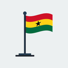 Flag of Ghana.Flag Stand. Vector Illustration