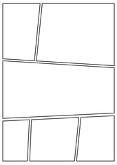 manga storyboard layout template for rapidly create the comic book style. A4 design of paper ratio is fit for print out.