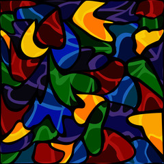 Abstract background in the form of colored drops and spots.