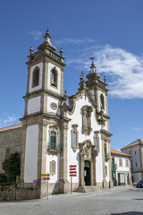 Fototapeta na wymiar Fachada principal de la Iglesia de la misericordia de Guarda, Portugal 