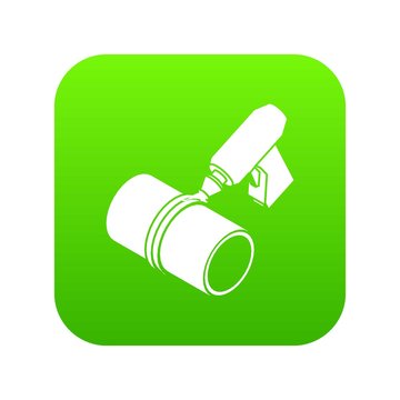 Welding torch cutting icon green vector isolated on white background
