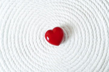 Fototapeta na wymiar Red Candy Heart on White Background