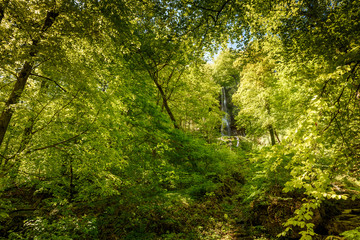 Fototapeta na wymiar The waterfall of Bad Urach, Swabian Alb, Baden-Wuerttemberg, Germany, Europe