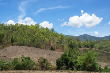 landscape of mountain and blue sky