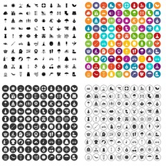 100 season icons set vector in 4 variant for any web design isolated on white