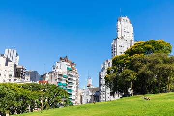 Fototapeta na wymiar The Obelisk a major touristic destination in Buenos Aires, Argentina