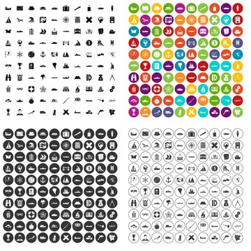 100 shipping icons set vector in 4 variant for any web design isolated on white