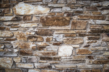 Abstract brick wall textured background, grungy rusty blocks
