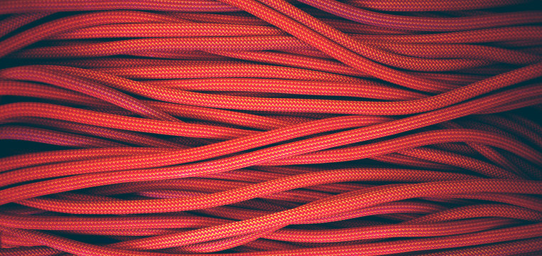 Orange Rope For Climbing And Climbing