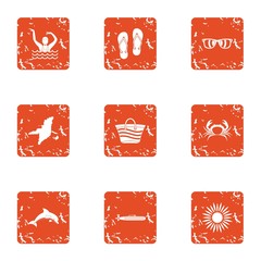 Vagabond icons set. Grunge set of 9 vagabond vector icons for web isolated on white background