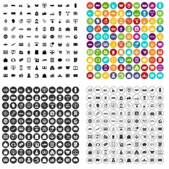 100 shopping icons set vector in 4 variant for any web design isolated on white