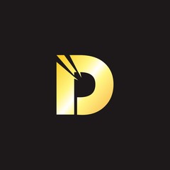 D letter logo design for template, creative, identity, and website
