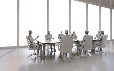 robot in conference room