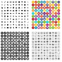 100 soccer icons set vector in 4 variant for any web design isolated on white
