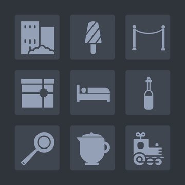 Premium set of fill icons. Such as train, pan, snack, utensil, box, popsicle, breakfast, gift, transport, equipment, architecture, house, construction, kitchen, tea, hot, dessert, business, technology