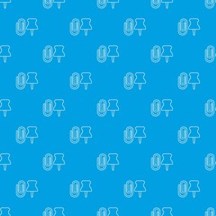 Paper clip pattern vector seamless blue repeat for any use