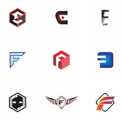 E, F, EF letter logo design for graphic, typography and creative font