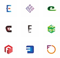 E, F, EF letter logo design for graphic, typography and creative font
