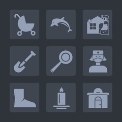 Premium set of fill icons. Such as building, care, family, housework, wild, light, child, food, boot, wildlife, business, cooking, stroller, candle, medical, baby, fire, utensil, buggy, kitchen, flame