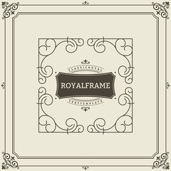 Vintage Ornament Greeting Card Vector Template. Retro Luxury Invitation, Royal Certificate. Flourishes frame. Vintage Background, Vintage Frame, Vintage Ornament, Ornaments Vector, Ornamental Frame