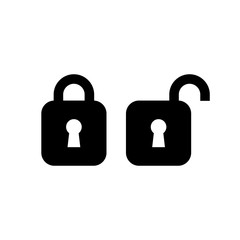 Lock unlock icon ui simple style flat illustration