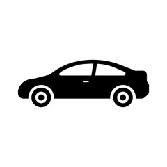 Fototapeta na wymiar Simple Car Icon Vector. Flat Hatchback symbol. Perfect Black pictogram illustration on white background.