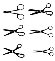 Set of scissors in a flat style