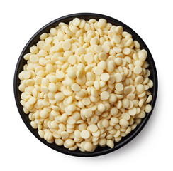 Bowl of white chocolate chips