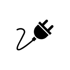 Vector electrical plug web flat icon.