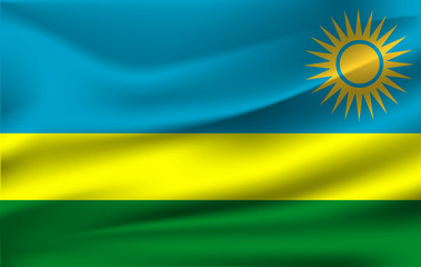 3D Waving Flag of Rwanda