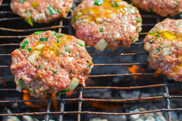 burgers on the grill