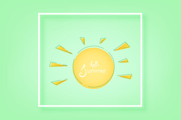 Hello Summer card. Vector illustration.