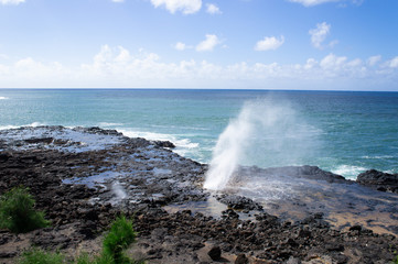 Fototapeta na wymiar カウアイ島の潮吹き岩