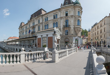 Słowenia  - 22 sierpnia 2017: Ljubliana w sierpniowy, słoneczny dzień